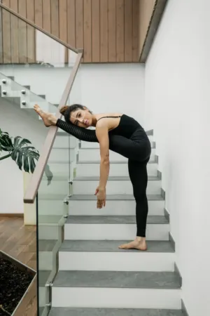 Modern Yoga Pose On Stairs
