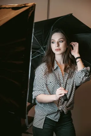 Fashion Model With Umbrella