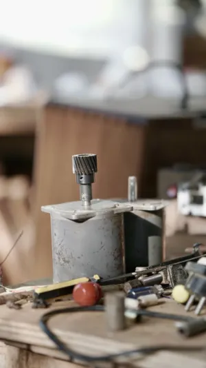 Mechanical Gear On Workbench