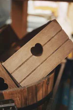Heart Cutout Wooden Box