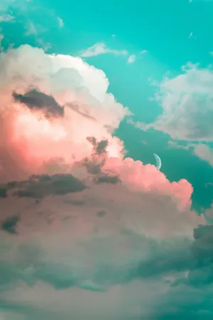 Pastel Sky With Moon
