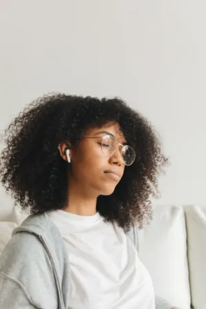 Casual Woman With Curly Hair