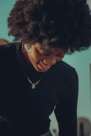 Smiling Woman With Afro