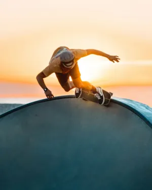 Skateboarding At Sunset