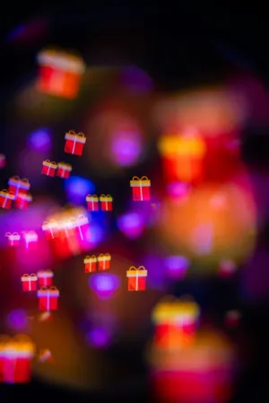 Colorful Bokeh Gift Boxes