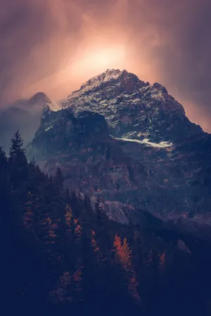 Mountain Peak At Sunset