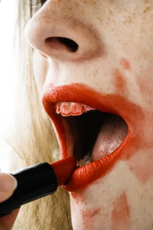 Red Lipstick Application