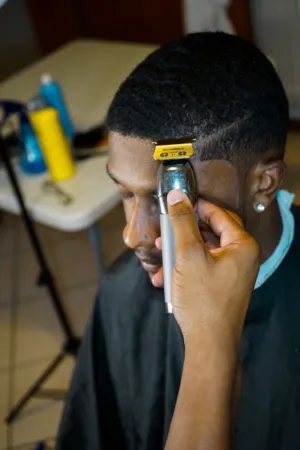 Haircut In Progress