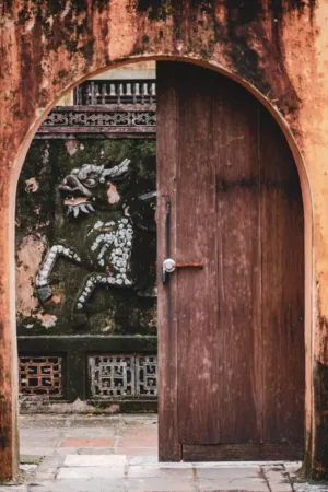 Ancient Doorway With Dragon