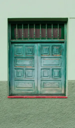 Green Wooden Window