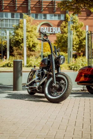 Black Motorcycle In Urban Setting