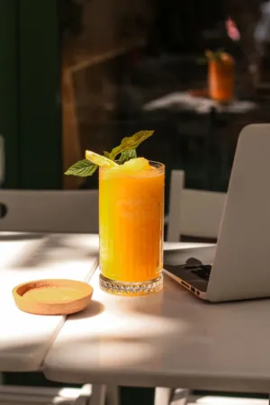 Mango Smoothie With Mint And Lemon