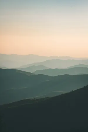Mountain Silhouette At Sunset