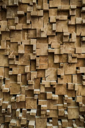 Wooden Cubes Wall