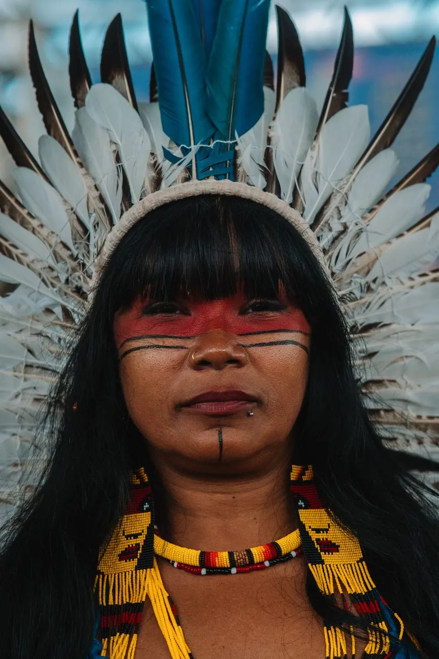 Native American Woman In Traditional Attire