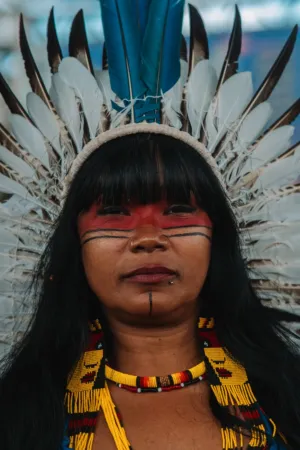 Native American Woman In Traditional Attire