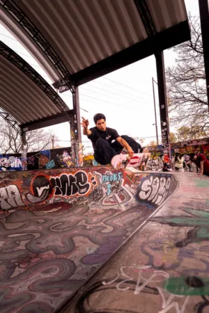 Skateboarder In Action