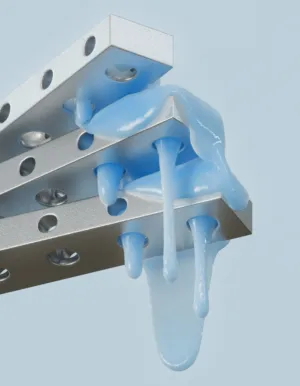 Metallic Structure With Blue Slime