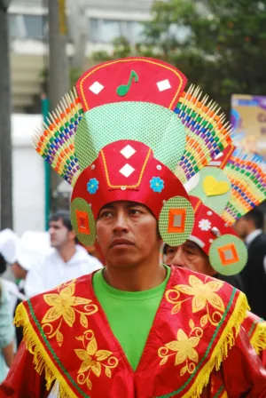 Colorful Festival Participant