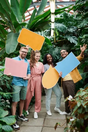 Group Portrait In A Botanical Garden