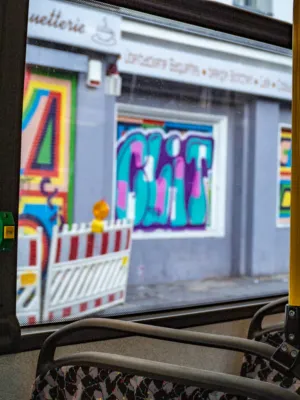 Urban Art On A Bus Window