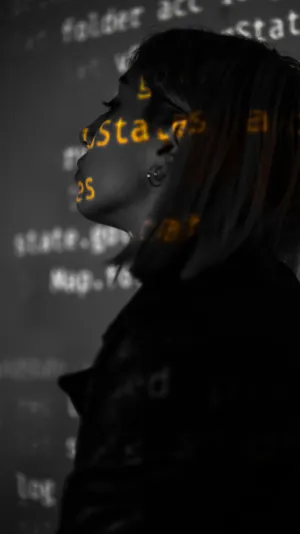 Silhouette With Text Overlay