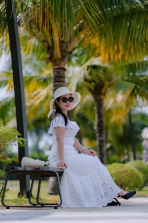 Elegant Lady In White Dress