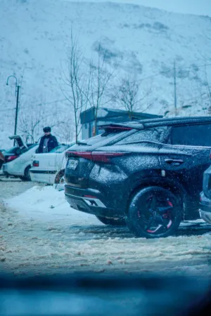 Snowy Parking Lot