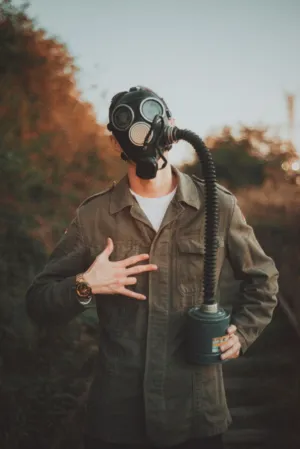 Man In Gas Mask