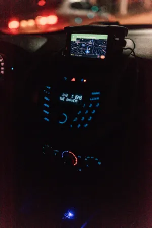 Car Dashboard At Night
