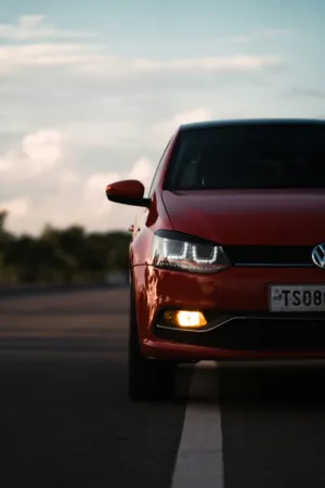 Red Car On Road