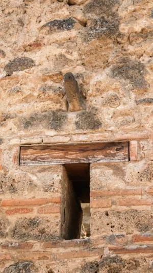 Ancient Stone Wall With Small Window