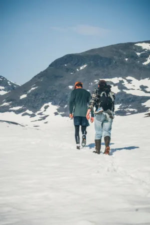 Hiking In Snowy Mountains