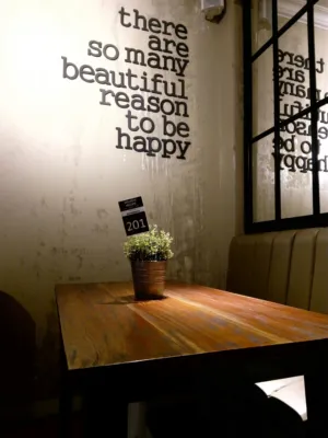 Cafe Interior With Inspirational Quote