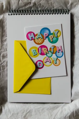 Birthday Card On A Notebook