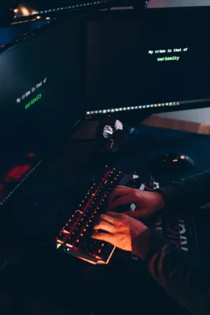 Cyberpunk Hacker Workspace