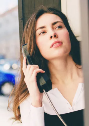 Woman In A Phone Booth