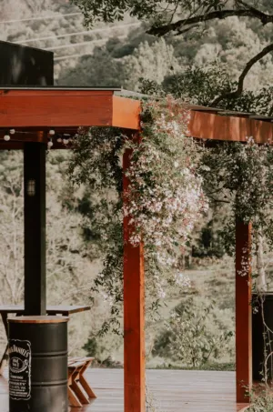 Outdoor Gazebo With Hanging Flowers