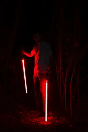 Red Light Saber In The Dark