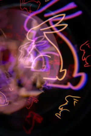 Neon Rabbit Art