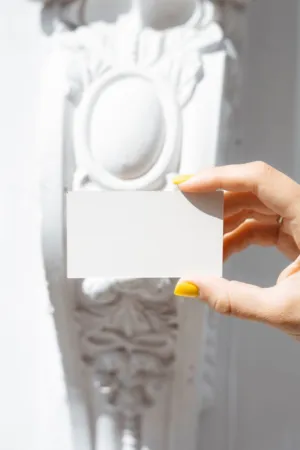 Hand Holding Blank Card