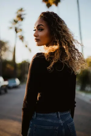 Sunlit Curly Hair