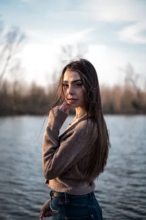 Young Woman By The Lake