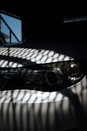 Sunlit Car Headlight