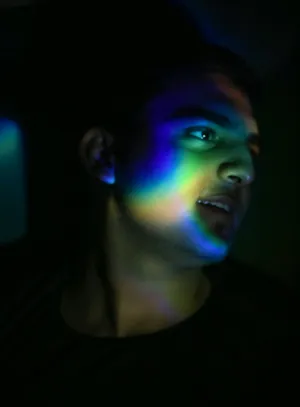 Rainbow Light On Face
