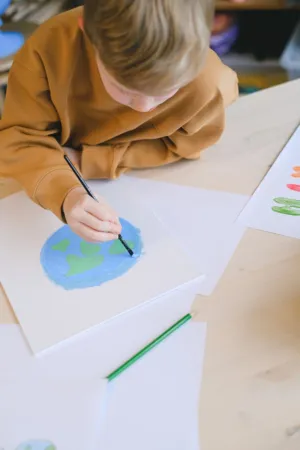 Child Painting Earth
