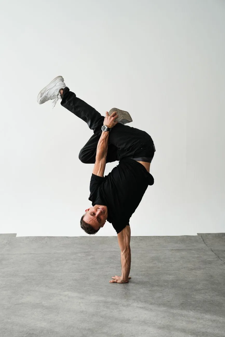 Man Performing A Handstand