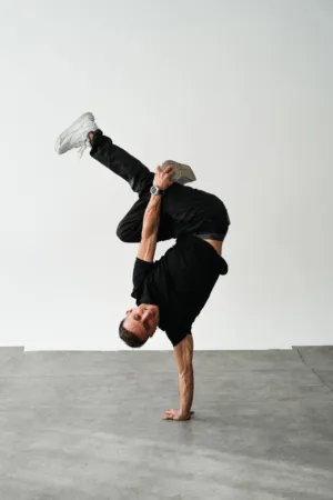 Man Performing A Handstand