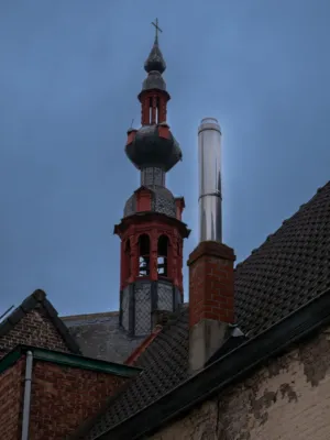Church Steeple And Chimney