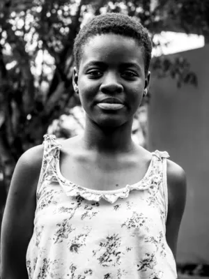 Black And White Portrait Of A Young Girl